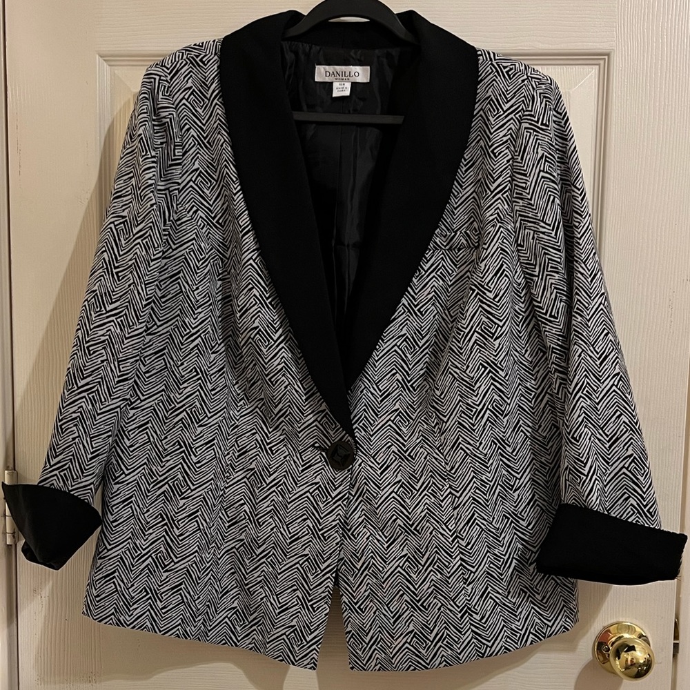 Danillo Geometric Zig Zag Pattern Blazer - image 2
